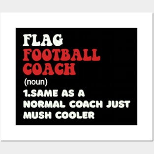 Funny Flag Football Coach Definition Best Coach Ever Posters and Art